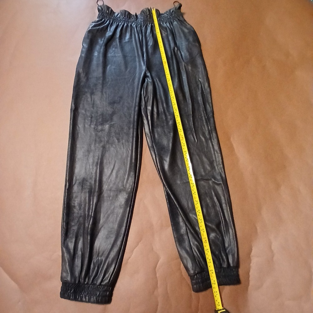 Gianni Bini Black Annabeth Pull On Jogger Pants Womens Medium Shiny